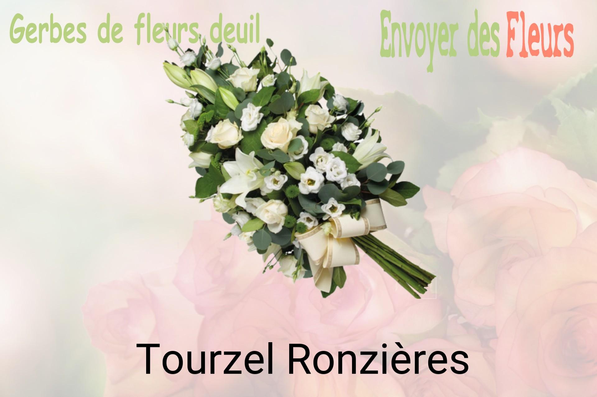 Gerbe de fleurs de deuil livrée à Tourzel-Ronzières